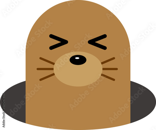 두더지 일러스트