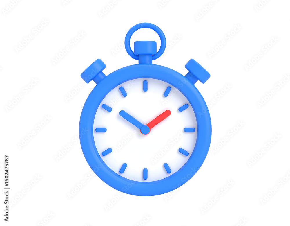 A vibrant blue stopwatch, indicating time measurement A vibrant blue stopwatch, indicating time measurement
