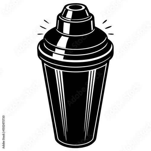 Metal-shaker AI Vector Graphic for Bartender & Drink Design Projects