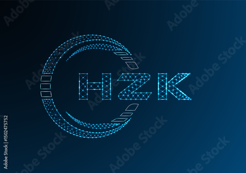 HZK low poly letter logo vector design. HZK lower poly logo design.