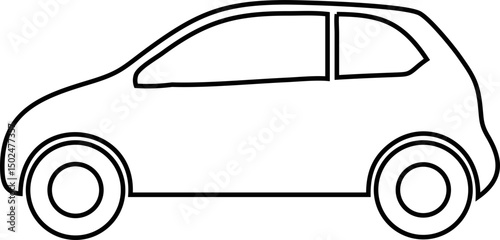 Sedan icon, linear vector car symbol for transport and apps.