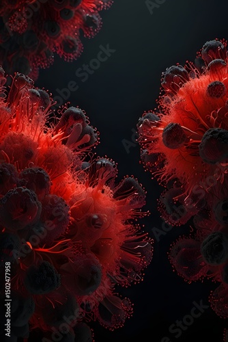 Abstract background holographic virus illustration. Digital image of infection science concept graphic