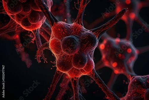 Abstract background holographic virus illustration. Digital image of infection science concept graphic