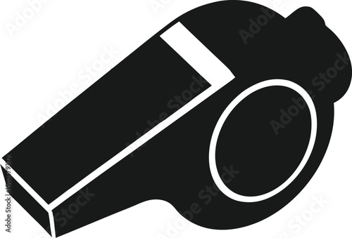 Simple Sports Whistle Silhouette on Clean Background