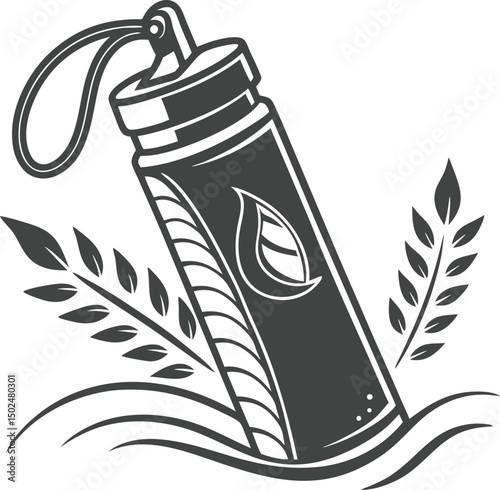 Water Bottle with Leaves