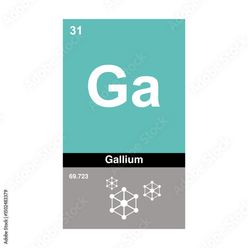 gallium periodic vector on transparent background