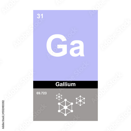 gallium periodic vector on transparent background