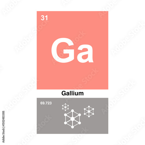 gallium periodic vector on transparent background
