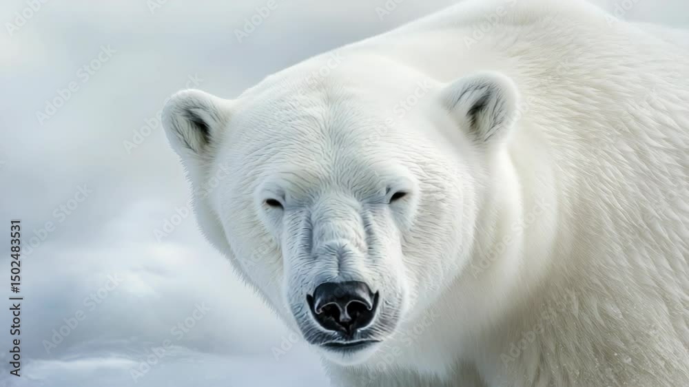 Captivating Portrait of a Majestic Polar Bear Amidst the Arctic Realm Wilderness Captivating Portrait of a Majestic Polar Bear Amidst the Arctic Realm Wilderness