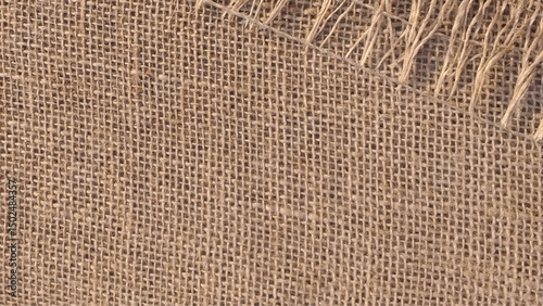Close-up of fabric woven from burlap. Canvas texture. 