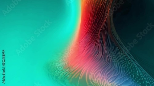 Luxury Abstract Motion Background with Flowing Green, Red, Black, and Blue Waves