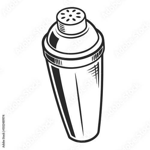 Flat-shaker AI Vector Graphic for Bartender & Drink Design Projects