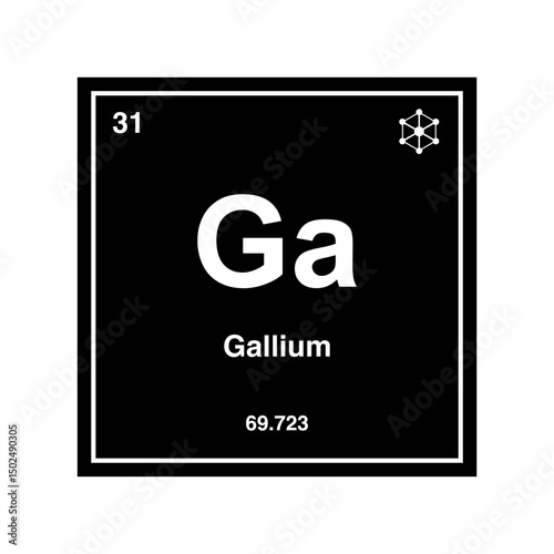 gallium periodic vector on transparent background