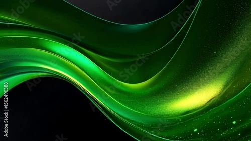 Luxury Green and Gold Abstract Motion Background – Elegant Flowing Design