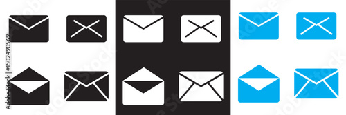Mail icon, envelope, message icon. Vector for websites, mobile interfaces, presentations, banner, visual branding etc. Vector illustration. isolated on white and black background. EPS 10