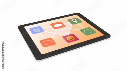 Streamlining workflow and connecting people on a tablet enhancing productivity with clear icons and