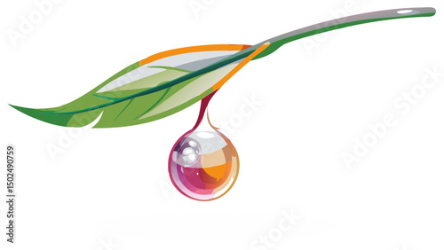 A vibrant leaf shedding a colorful tear a poignant moment of renewal against black backdrop with a