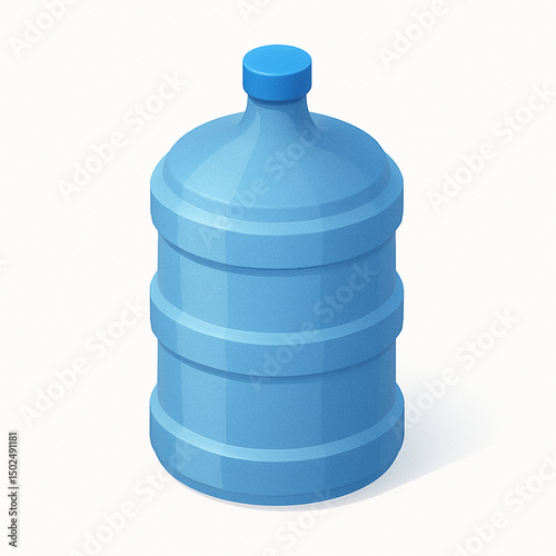 Large Blue Plastic Water Bottle with transparent Background