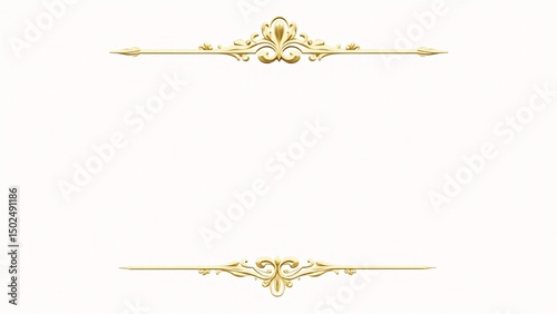 Gold Ornate Frame Ornament On White