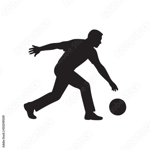 bowling player silhouette