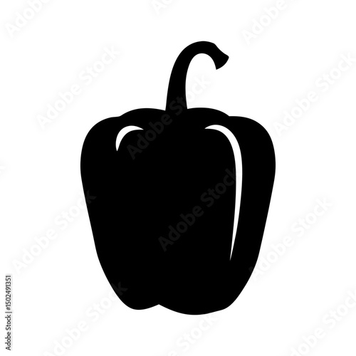 Bell pepper vegetable silhouette vector, bell pepper icon vector
