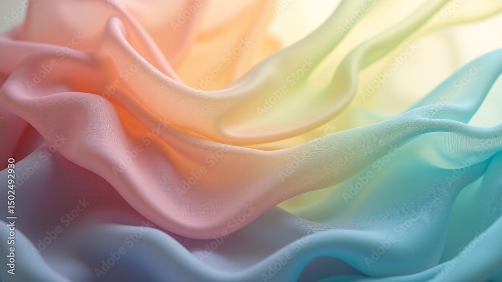 Obraz premium Abstract Rainbow Pastel Fabric Background Texture