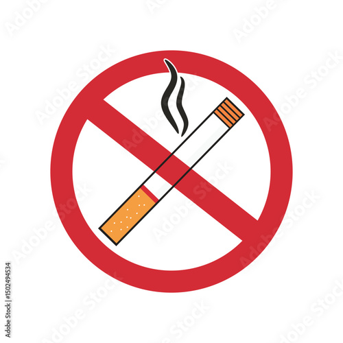 No smoking icon or sign vector, cigarette in red sign