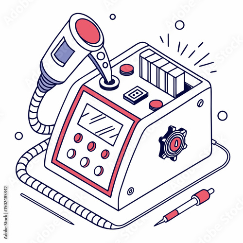 Creative PCR Machine Vector Illustration | Clean and Modern Design for Genetic Testing, Molecular Biology, and Medical Laboratory Projects