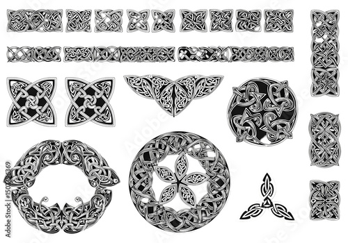 Ornate Victorian Design Elements Free Printable Decorative Patterns isolated on transparent background