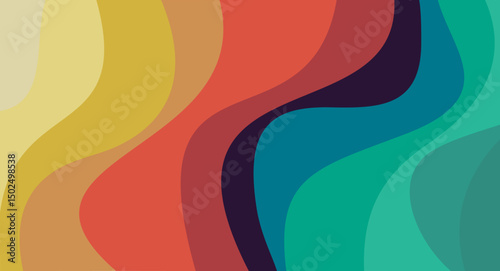 Retro gradient abstract background pattern colorful 
waves soft to dark vector for social media, website banner, ads, corporate, presentation design, 
business, festive, party