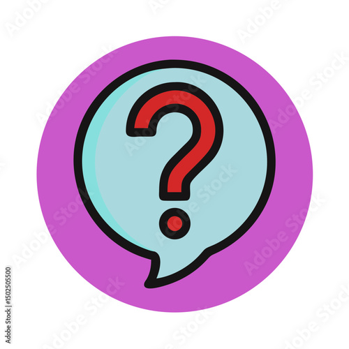 Question mark in a speech bubble representing inquiry and curiosity