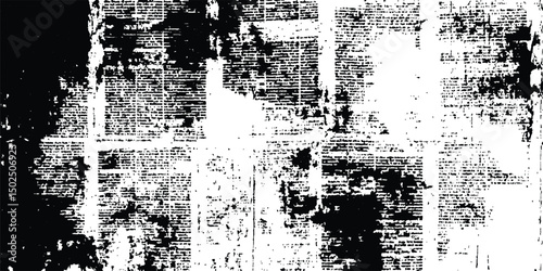 Vector old white newspaper paper grunge vintage background. Newspaper paper grunge vintage old aged texture background. Newspaper with old grunge vintage unreadable paper texture background.	
