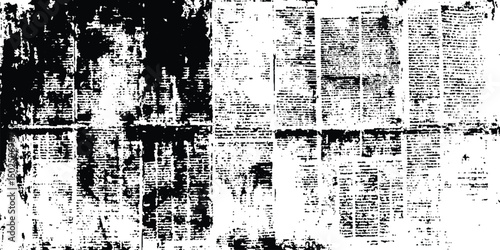 Vector old white newspaper paper grunge vintage background. Newspaper paper grunge vintage old aged texture background. Newspaper with old grunge vintage unreadable paper texture background.	
