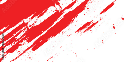Vector brush grunge texture Rough red scratches splatter grunge distressed background. Red grunge texture isolated background.