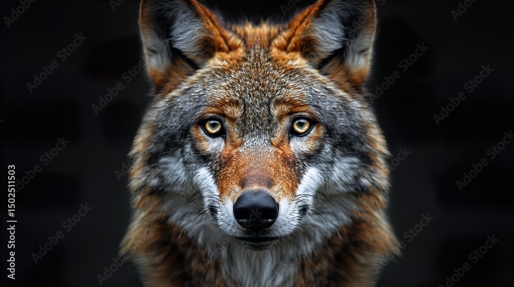 Fototapeta premium Grey Wolf (Canis lupus) Portrait HD 8k wallpaper photographic image
