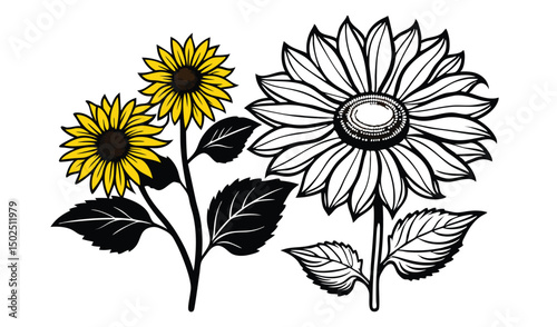 Vibrant heliopsis and false sunflower floral design
