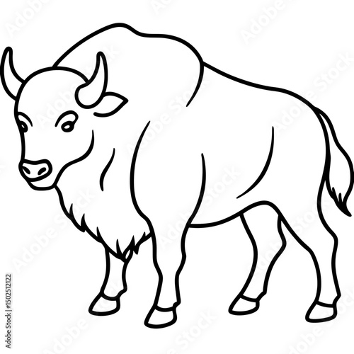 Polar Bison line art vector