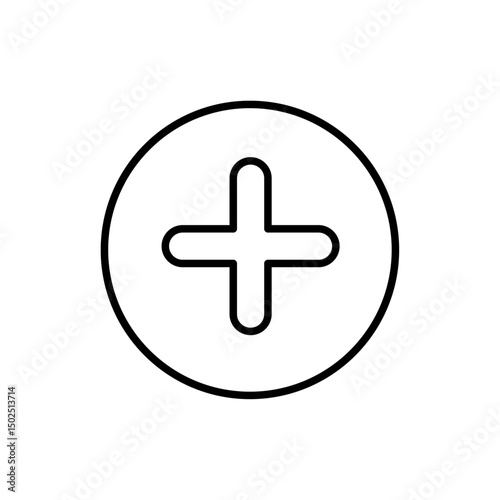 Round plus and Add icon with circle Vector. medical icon