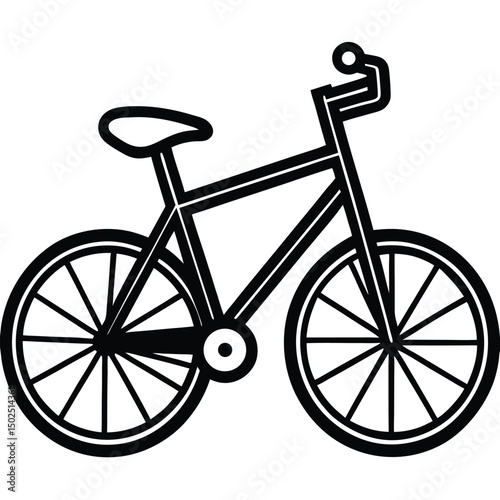 Simple black and white bicycle vector illustration suitable for various design projects