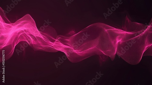 Abstract pink wave flowing on dark background