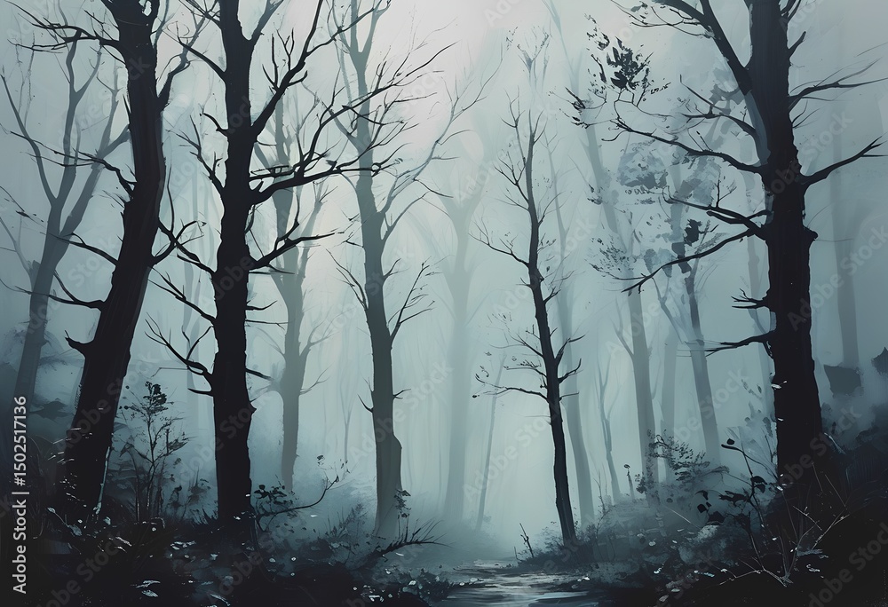 Obraz premium forest in fog