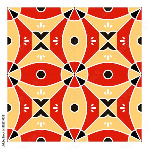 vector abstract pattern, folk texture, geometric seamless tile 