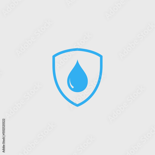 Water proof icon logo flat vector design