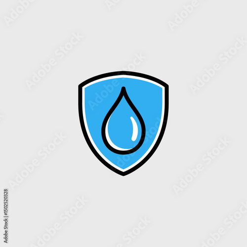 Water resistant icon logo flat vector design