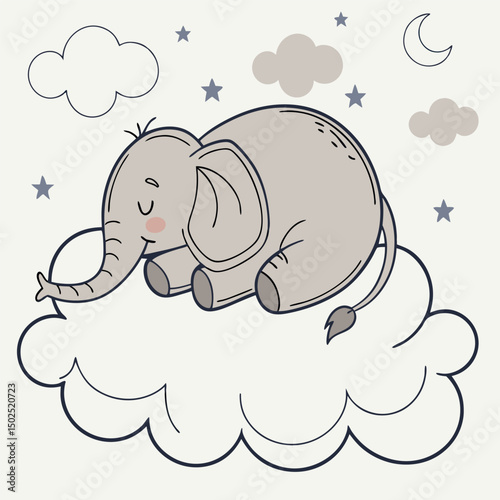Sleeping Elephant on a Cloud