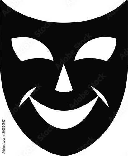 silhouette of mask icon on white background