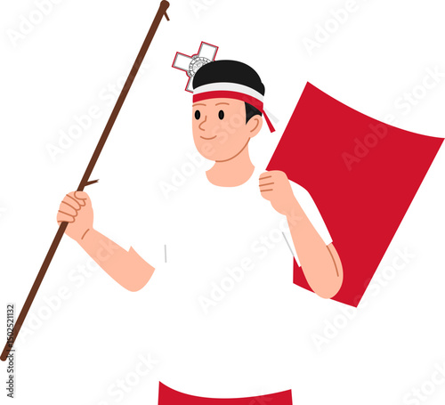 Young man holding the Malta flag