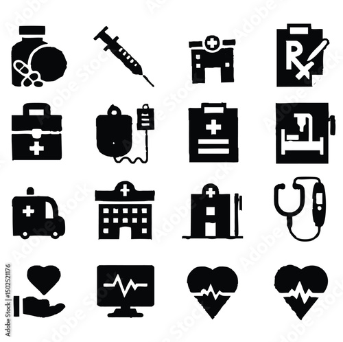 medical icons set