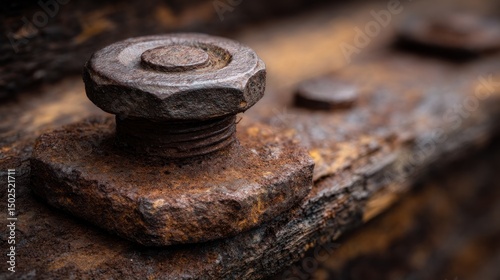 Close-up of rusty bolt and nut