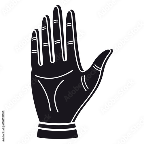 Hand icon vector filled flat on white background. Adobe Illustrator Artwork
